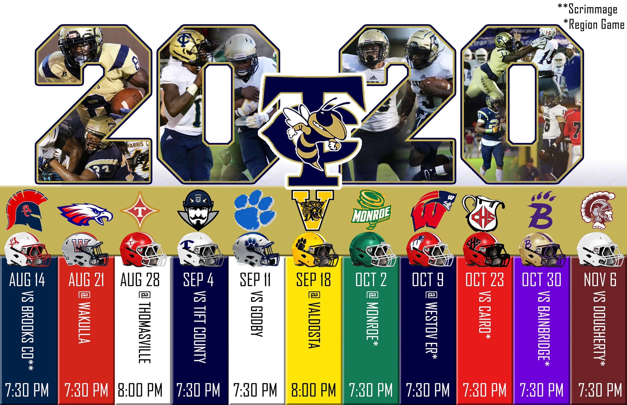 Thomas co. Central football schedule 2020