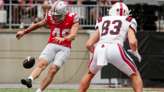 Ohio State kicker Marcello Diomede sheds black stripe