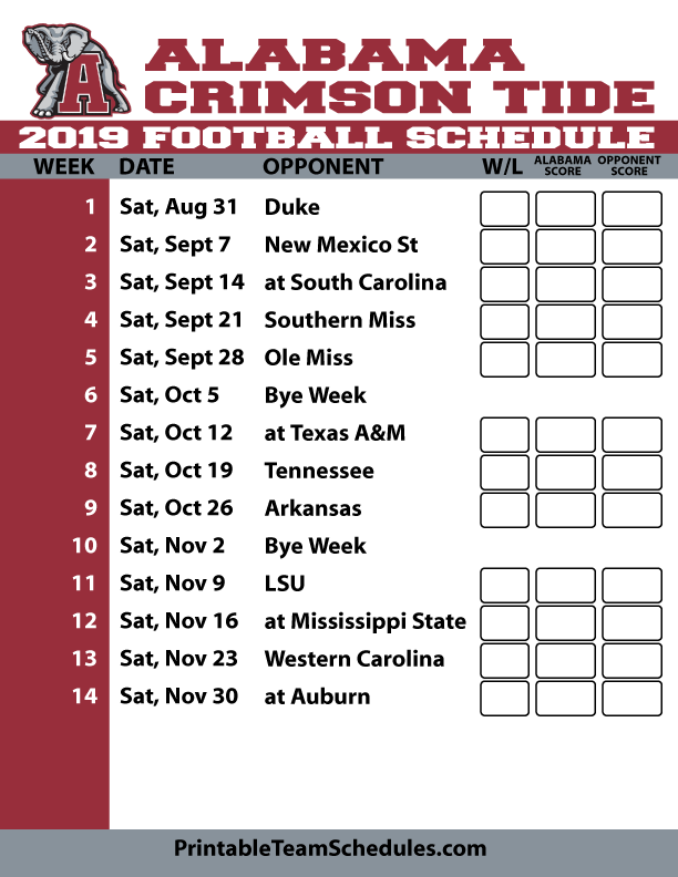 Alabama Football 2024 Football Schedule Pdf Madge Ginevra