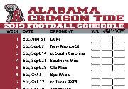 Alabama 2019 Football Schedule