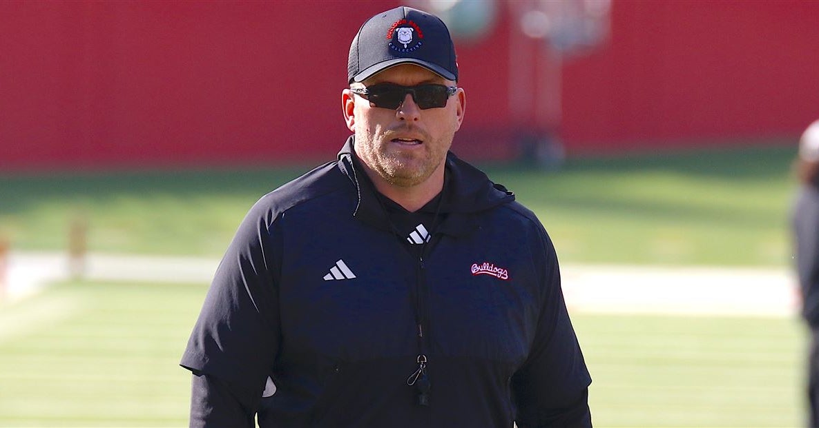 Fresno State head coach Matt Entz reacts to first practice with Bulldogs