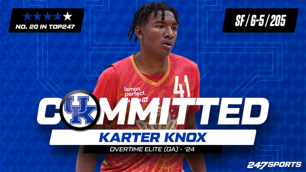 Karter Knox, the No. 20-ranked basketball recruit in 2024, commits to Kentucky Wildcats