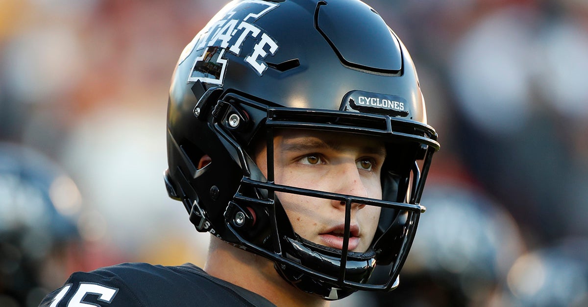 iowa state black football helmet