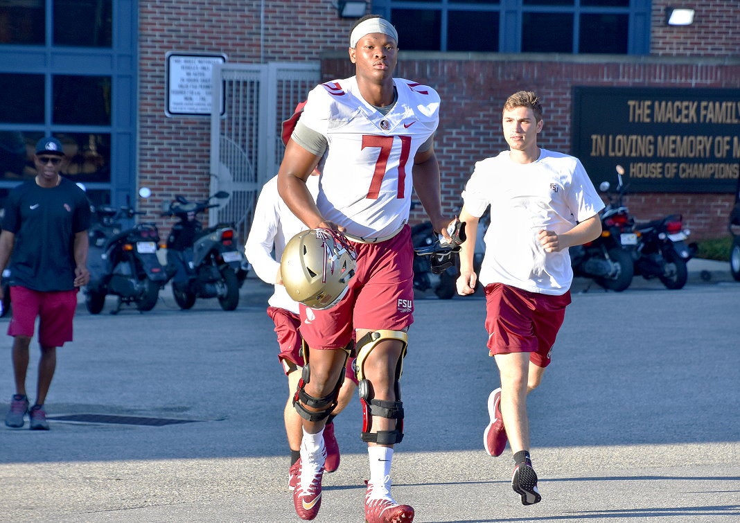 Florida State's Roberto Aguayo his return approach and lasers