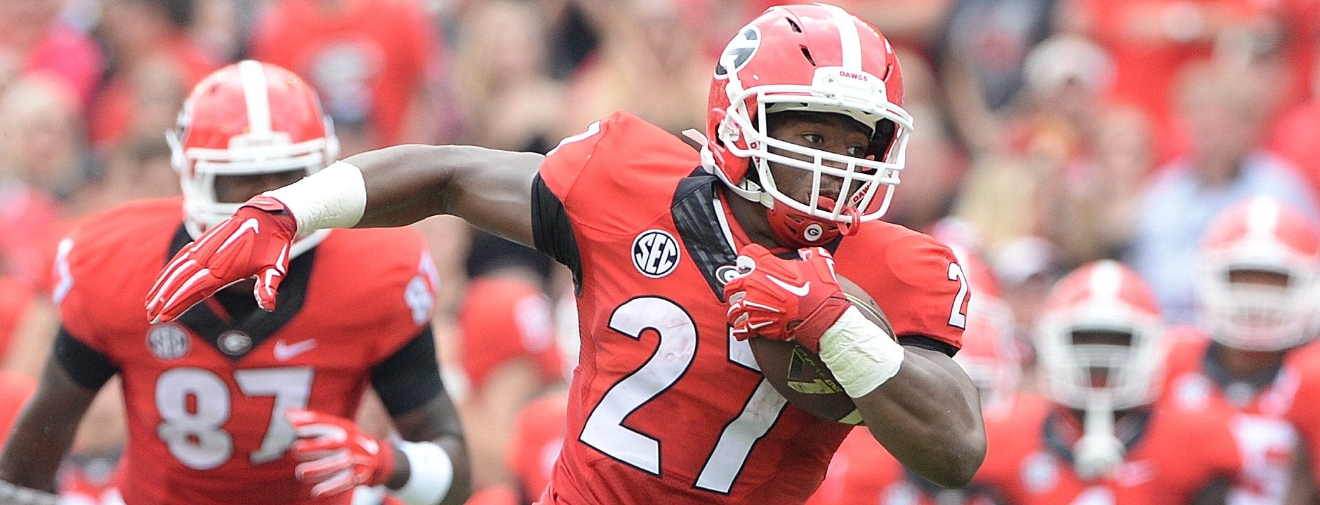 Georgia's Nick Chubb shatters records, Louisville's rush defense in Belk  Bowl