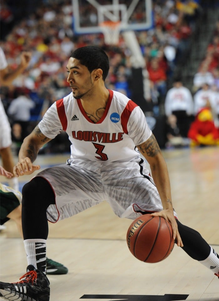 Photo: Louisville Cardinals Peyton Siva at the NCAA Big East Men's  Basketball Championship Finals in New York - NYP20110312105 