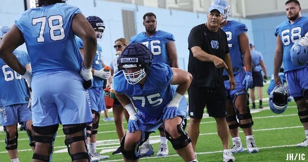 North Carolina's Offensive Line in Attack Mode