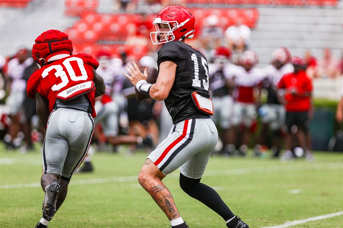 Georgia football practice observations on a rare Sunday viewing time