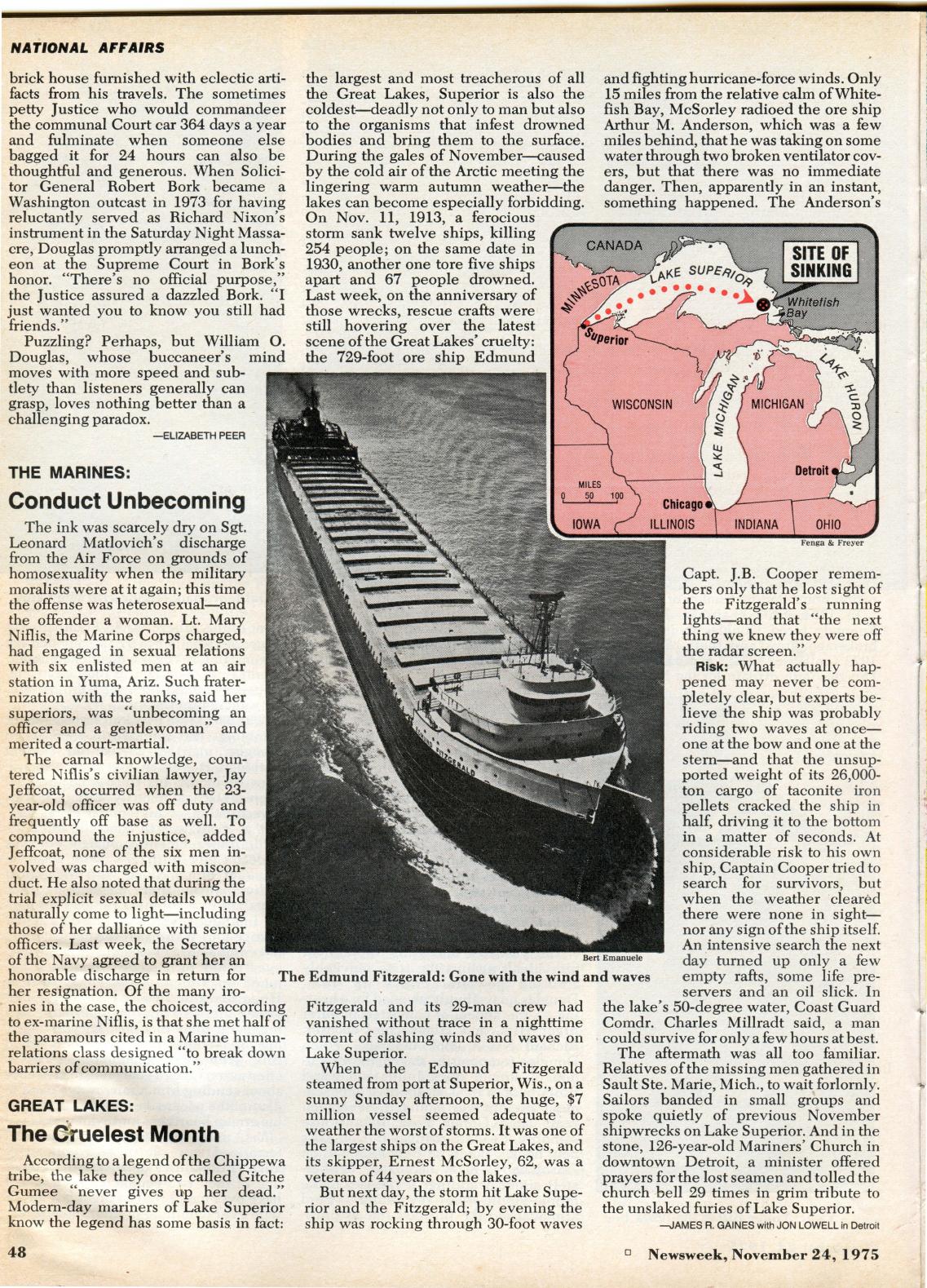 50 years ago today, the SS Edmund Fitzgerald’s last voyage began