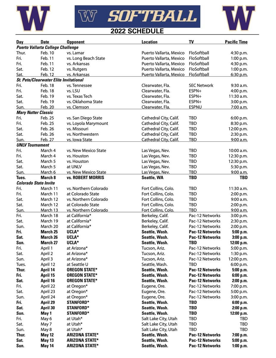 Uw Schedule 2022 Uw Softball Announces 2022 Schedule