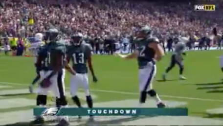 Eagles CARSON WENTZ celebrates with ALSHON JEFFERY - Gold Medal Impressions