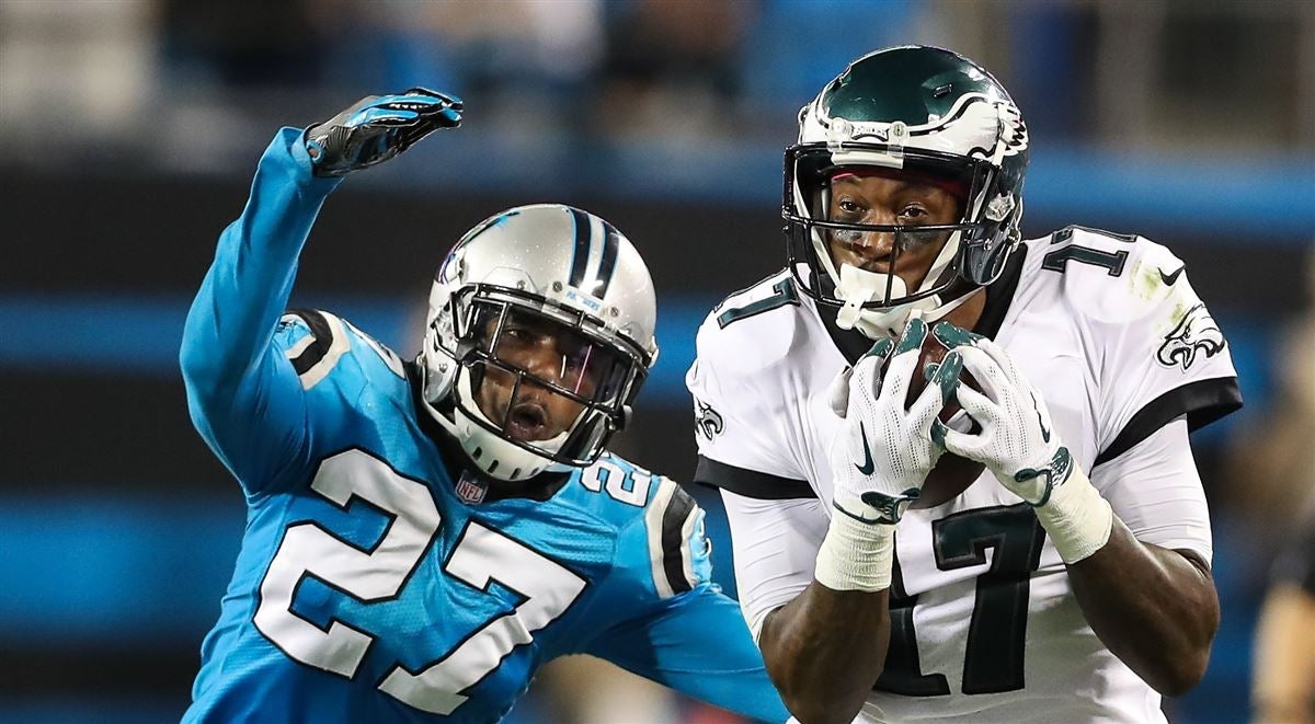 FILE - Philadelphia Eagles' Alshon Jeffery is seen before a preseason NFL  football game against the Tennessee Titans, Thursday, Aug. 8, 2019, in  Philadelphia. Super Bowl champion and program record holder Alshon