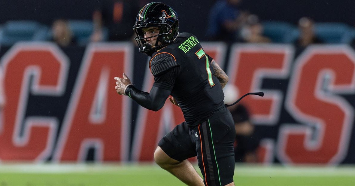 No. 6 Miami Hurricanes wearing black uniforms against Florida State