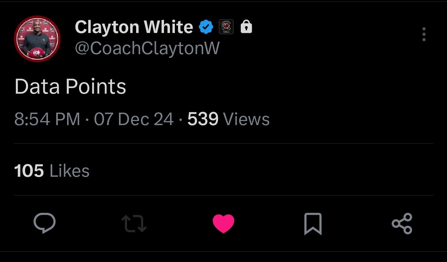 Clayton White Tweet