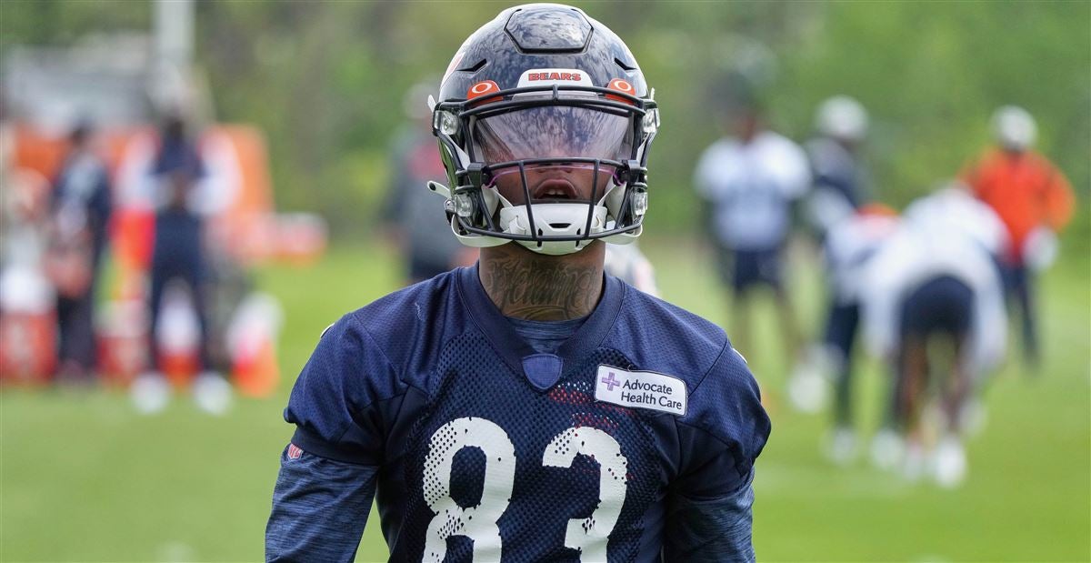 Chicago Bears wide receiver Dazz Newsome runs on the field during the  second half of a preseason NFL football game against the Kansas City  Chiefs, Saturday, Aug. 13, 2022, in Chicago. (AP