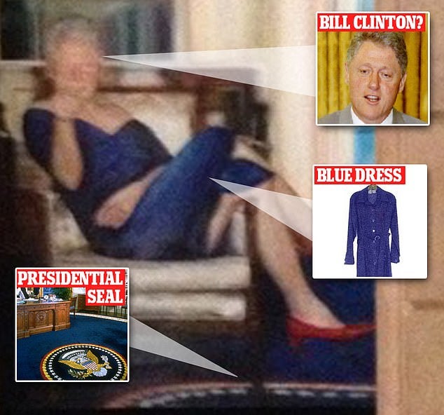 bill clinton blue dress painting