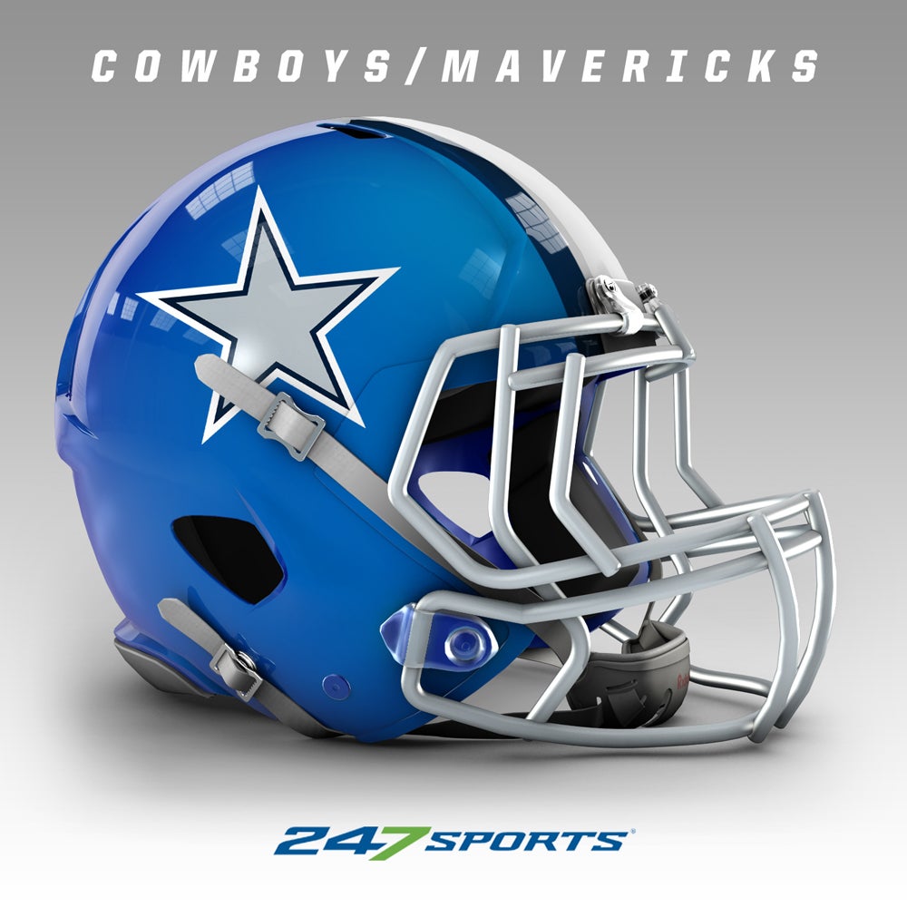 Combining NFL helmets with local NBA, MLB, NHL teams' colors