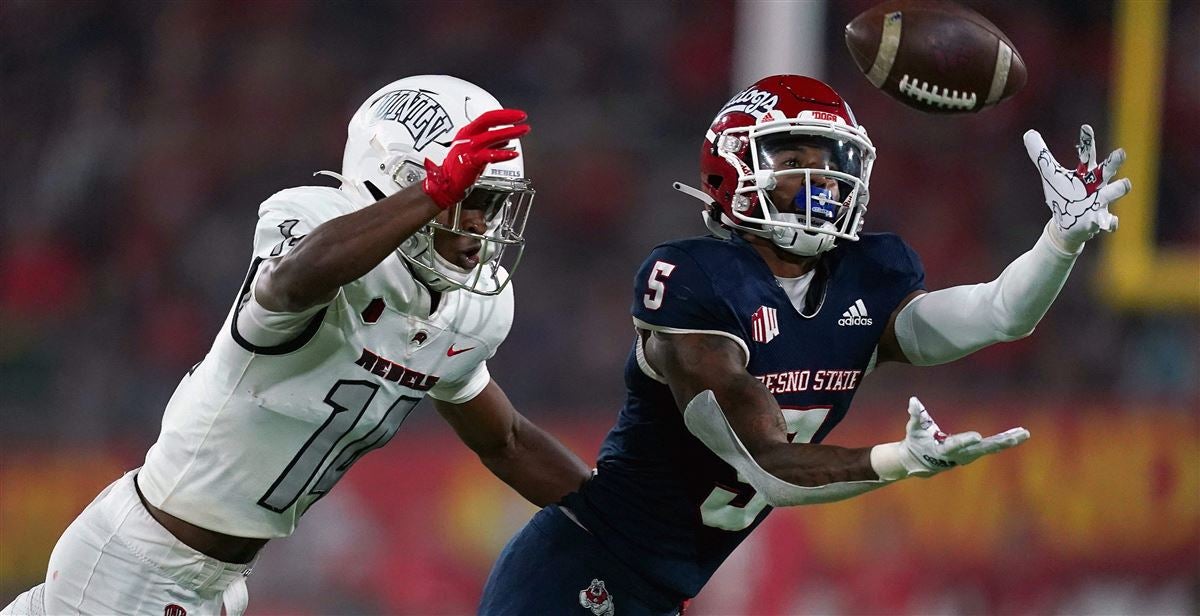 Fresno State wide receiver Jalen Cropper runs for yardage against UTEP  during the first half of the New Mexico Bowl NCAA college football game  Saturday, Dec. 18, 2021, in Albuquerque, N.M. (AP