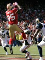 Kentwan Balmer of the San Francisco 49ers looks on before a preseason game  against the Green Bay Packers on August 16 20…