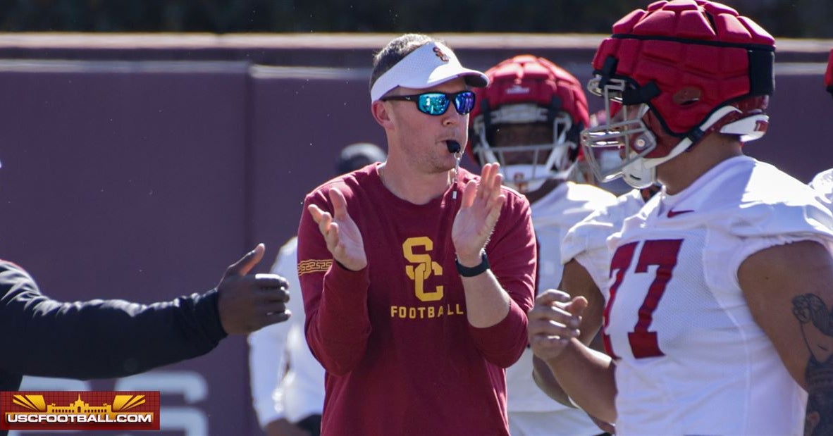  Riley's first USC spring camp defined by versatility and positivity 