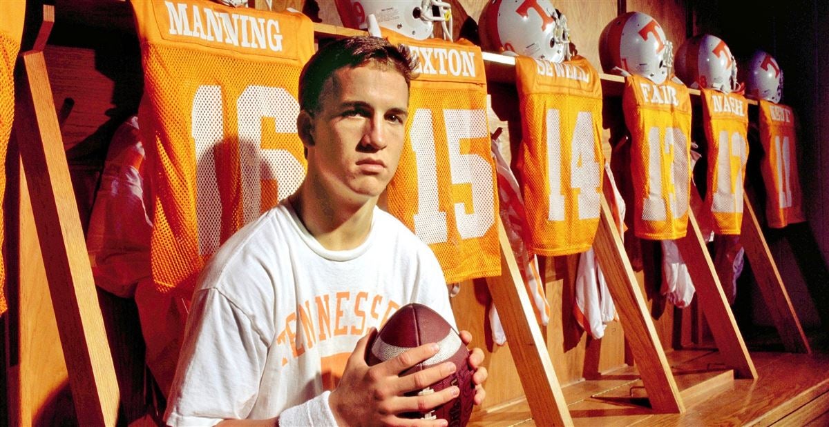 Men Tennessee #16 Peyton Manning Orange Pictorial Fashion Jersey