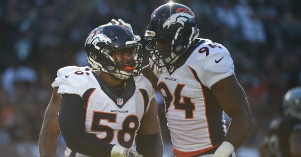 Crude ratings nfl seeding reseeding initial theory Broncos' DeMarcus Ware, Von Miller testing rookie Ty Sambrailo