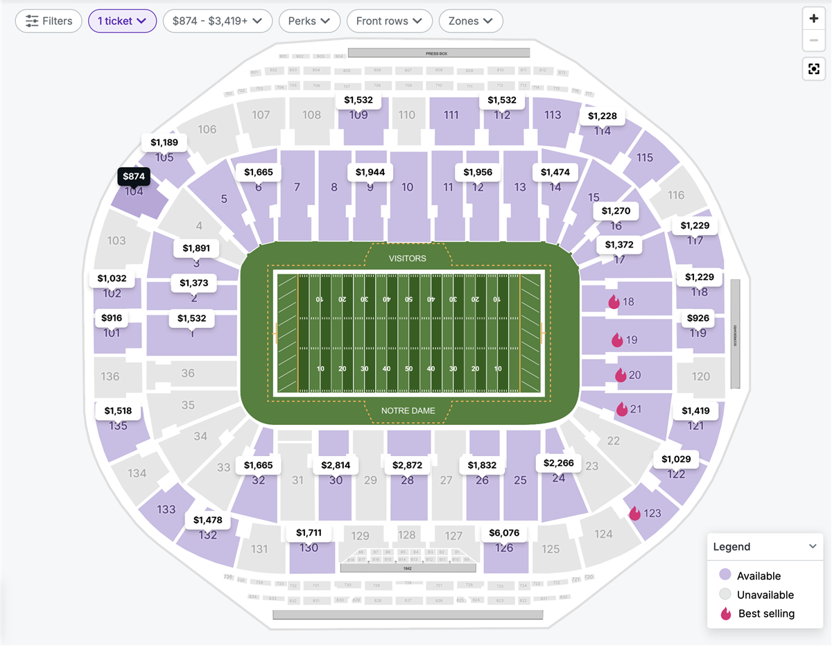 Notre Dame-Indiana Represents the Hottest Ticket in the College ...