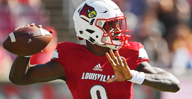 Lamar Jackson Louisville Cardinals Black Name and Number Short