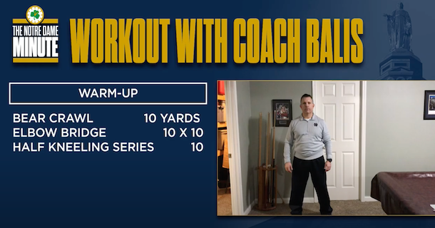Notre Dame Minute Workout With Strength Coach Matt Balis Notre Dame Minute Workout With Strength Coach Matt Balis