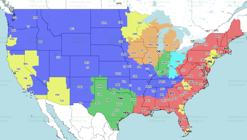 Cincinnati Bengals-Cleveland Browns coverage map