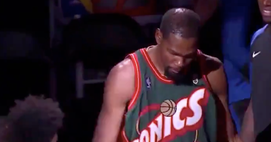 Watch Kevin Durant Wears Shawn Kemp Jersey During Introductions