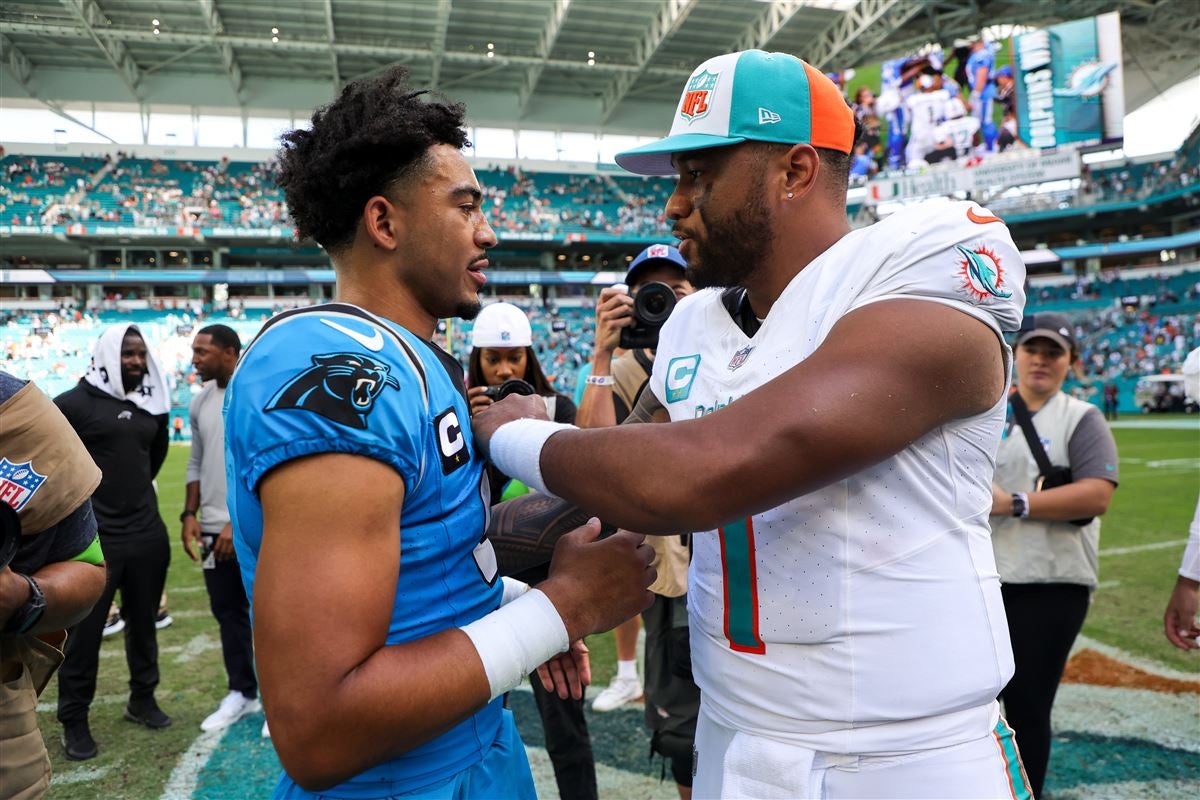 Bryce Young, winless Panthers visit Tua Tagovailoa's Dolphins in former  Alabama QBs' first matchup