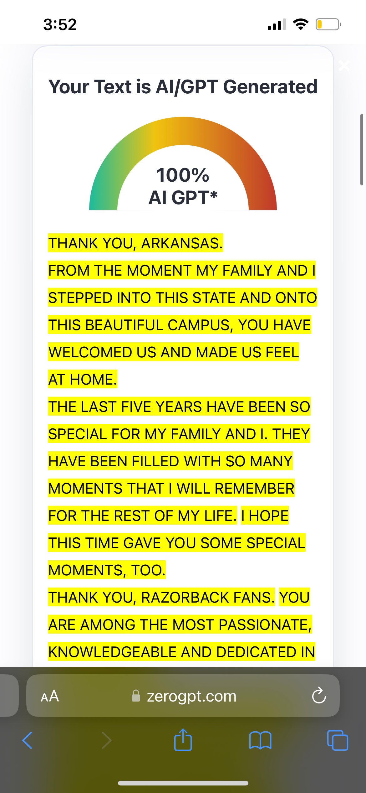 Muss put out a statement.