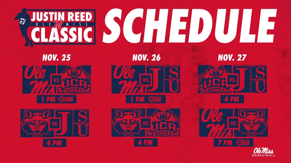 Tipoff times set for Justin Reed Ole Miss Classic