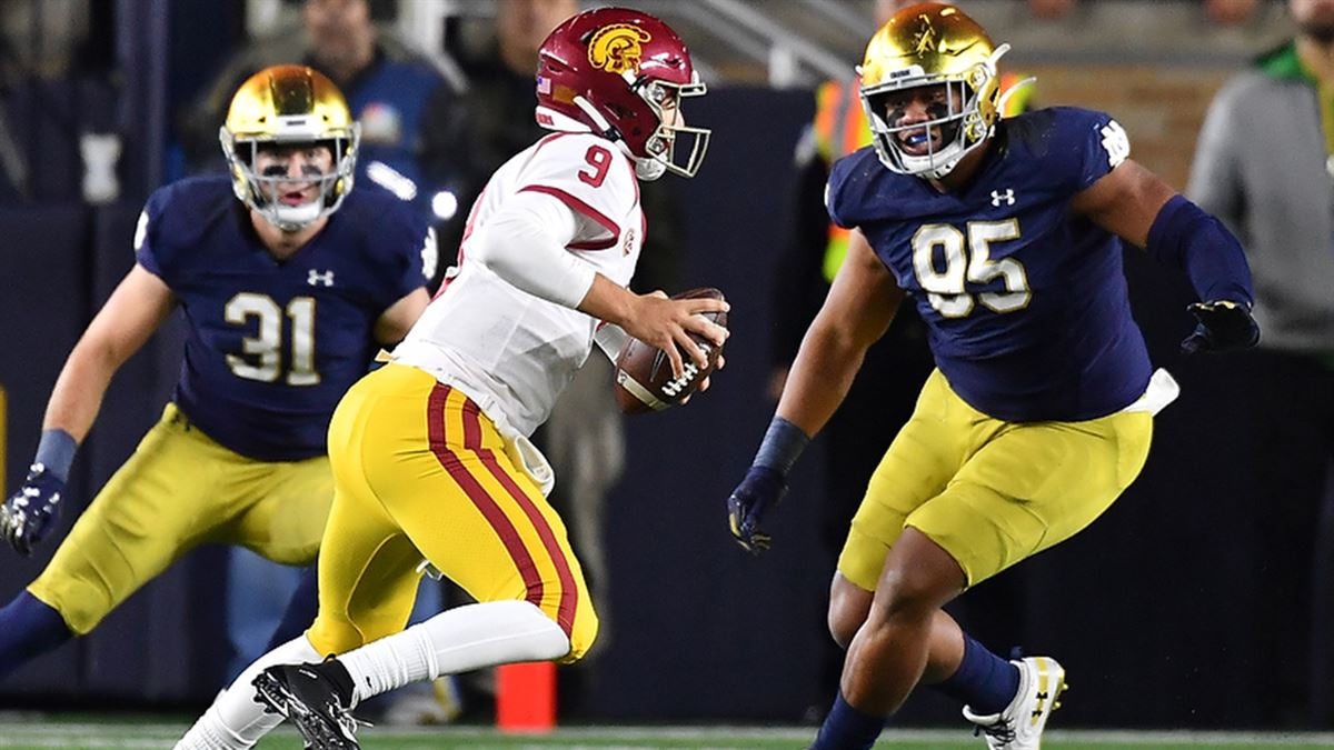 Notre Dame defensive tackle Myron Tagovailoa-Amosa on facing USC'