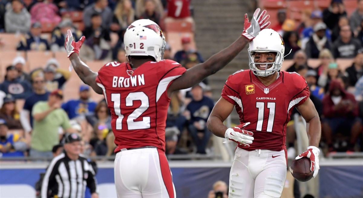 John Brown #12 Arizona Cardinals = Sewn On Numbers Red NFL Jersey - Size 40