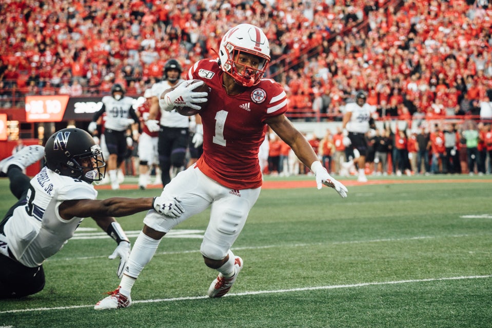 Wan'Dale Robinson Nebraska Football Player by J Laughlin