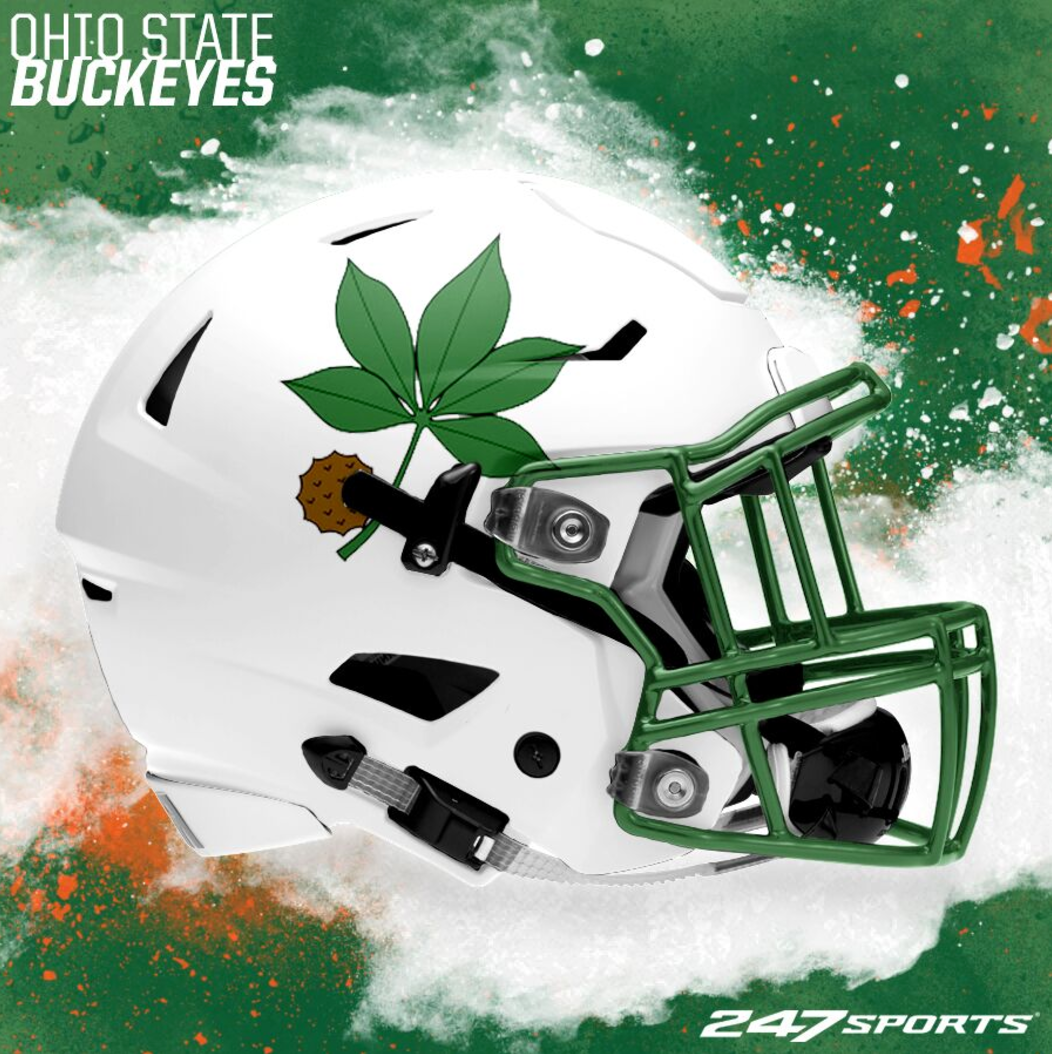 Check out these college football St. Patrick's Day helmets