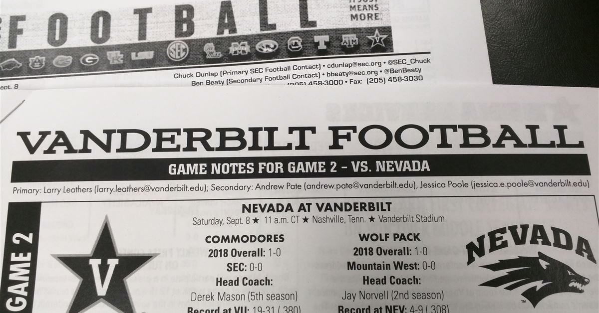 Vanderbilt releases official depth chart for Week 2 vs. Nevada