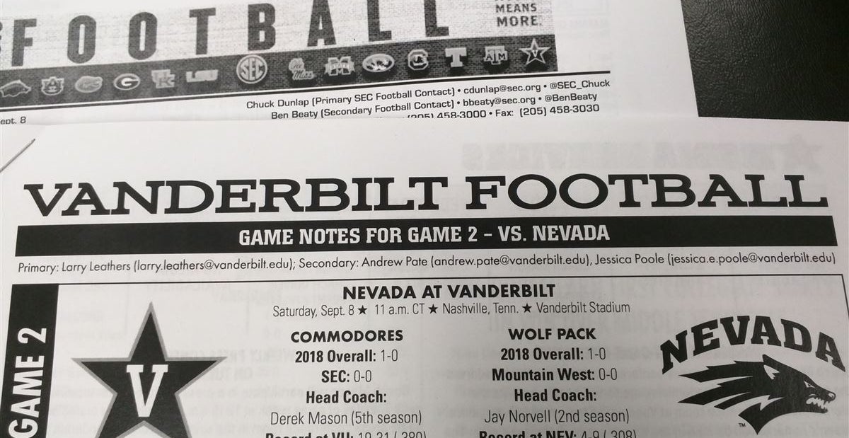 Vanderbilt releases official depth chart for Week 2 vs. Nevada