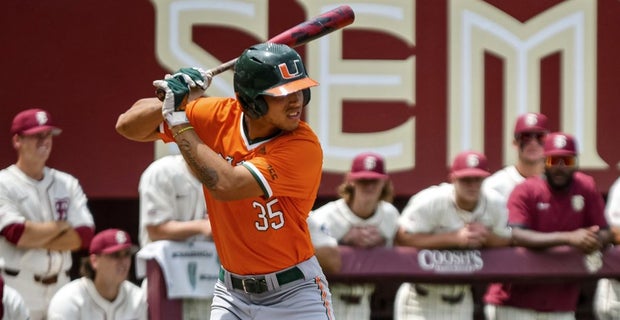 CHARLOTTE, NC - MAY 25: CJ Kayfus (2) of the Miami Hurricanes