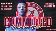 Five-star SF Brandon Miller commits to Alabama