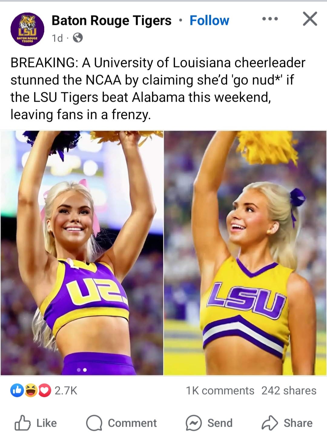 Breaking News on the LSU-Alabama Game