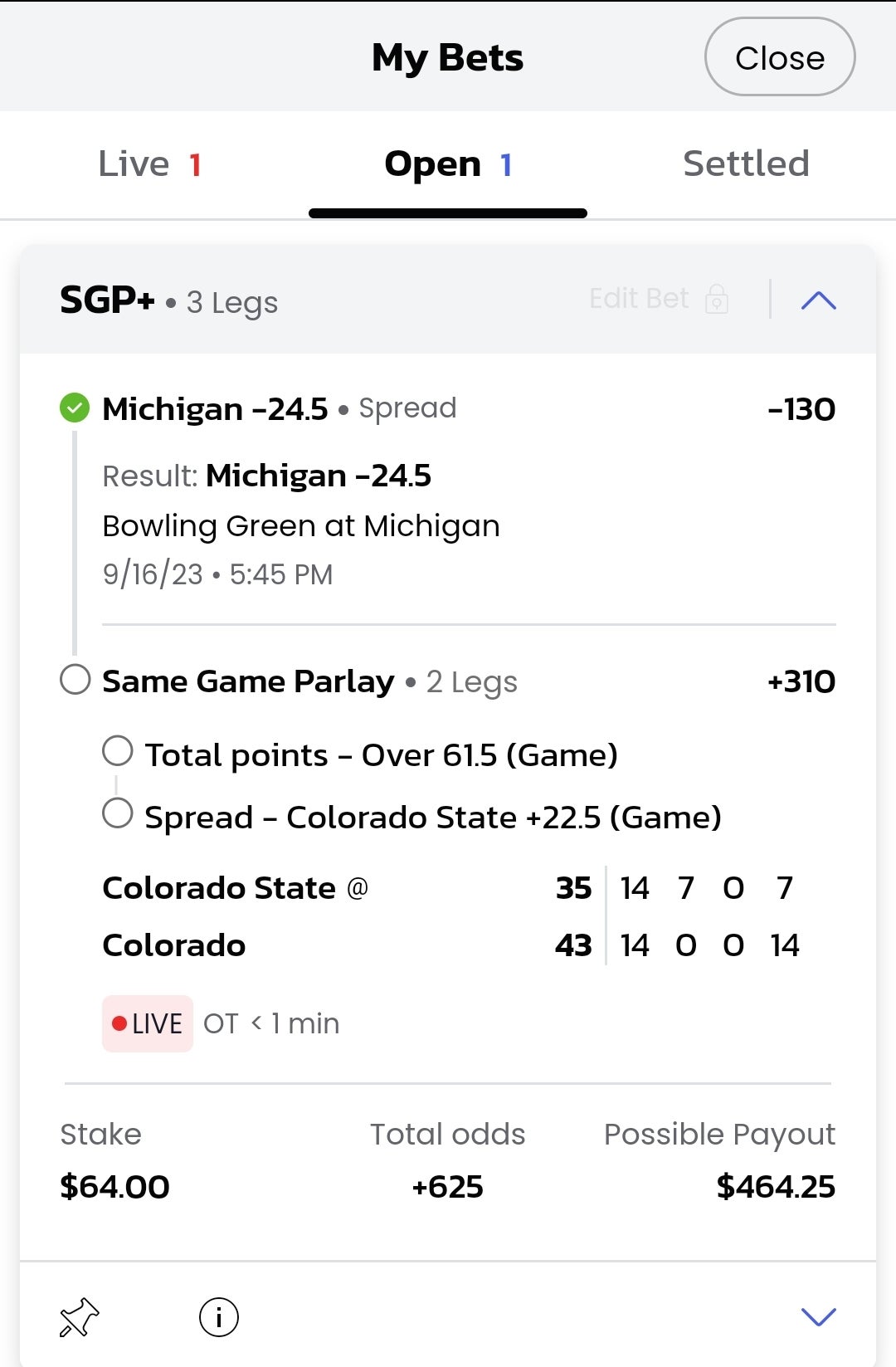 Colorado Vs. Colorado State, OT