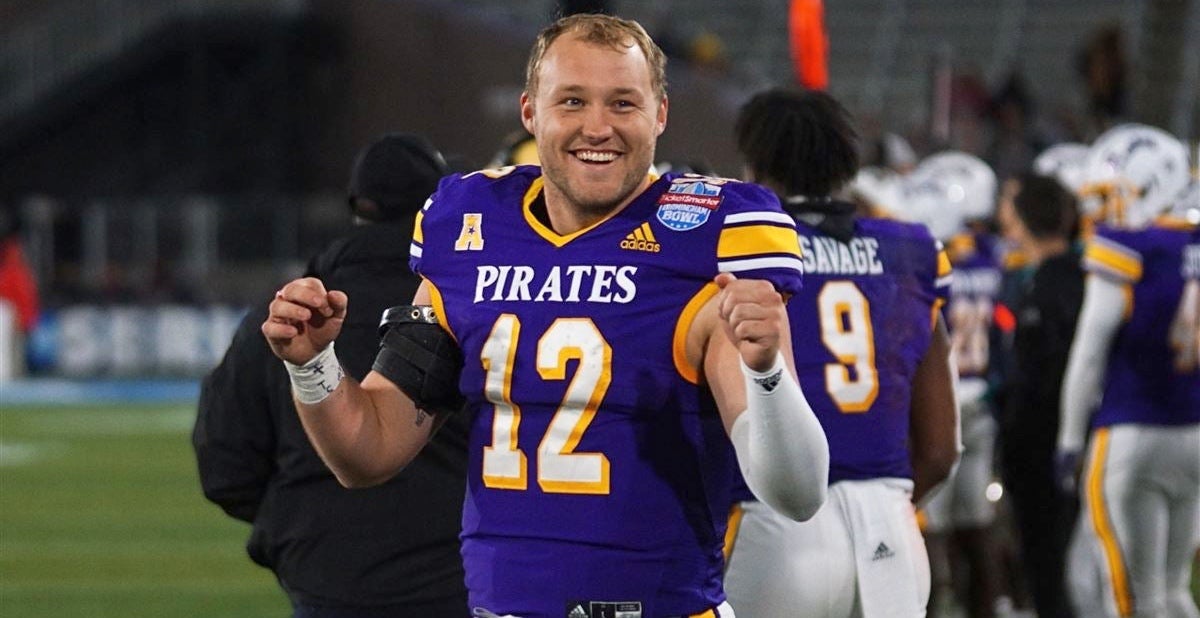 East Carolina Pirates quarterback Holton Ahlers (12) during the NCAA  college football game between Tulane and