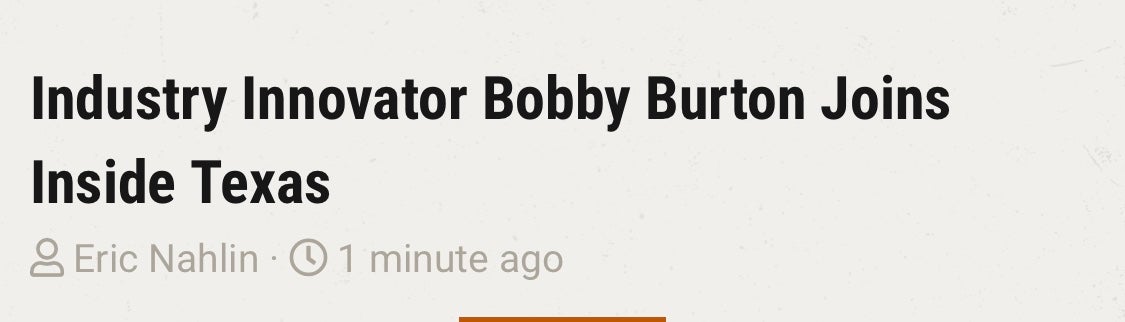 Bobby Burton to Inside Texas