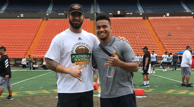 Look A J Epenesa At Polynesian Bowl With Tua Tagovailoa