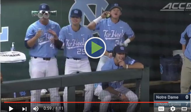 Awesome Videobomb from UNC Baseball 