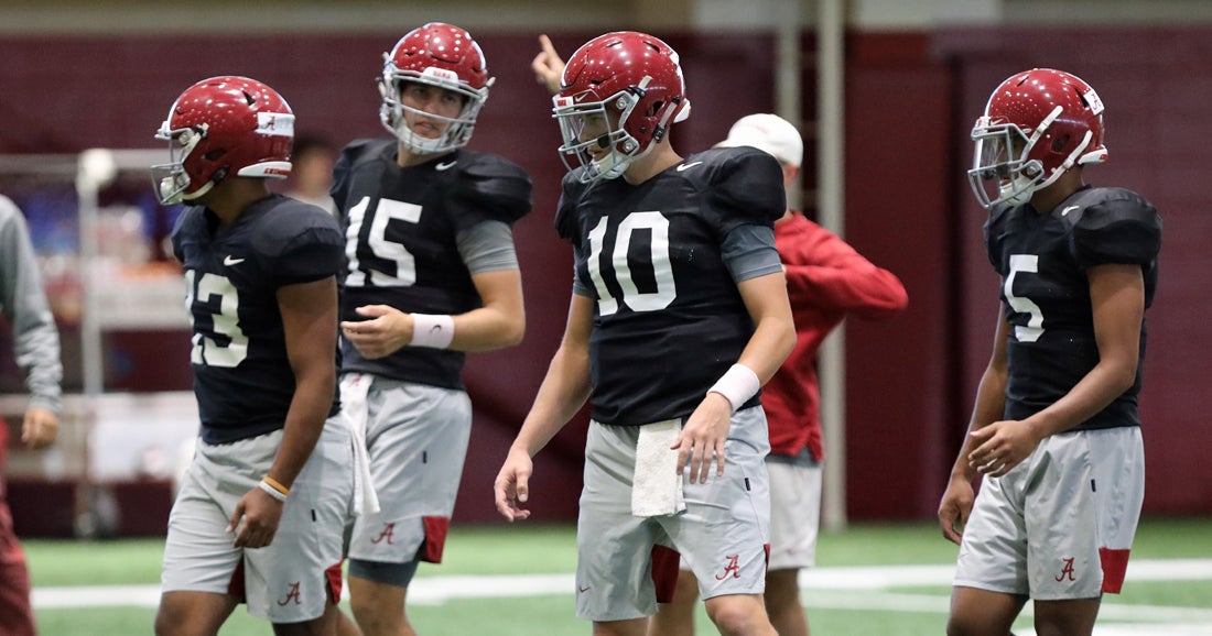 WATCH Crimson Tide quarterbacks on Wednesday