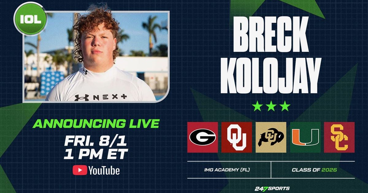 Coveted OL Breck Kolojay set to announce commitment on CBS Sports College Football YouTube channel